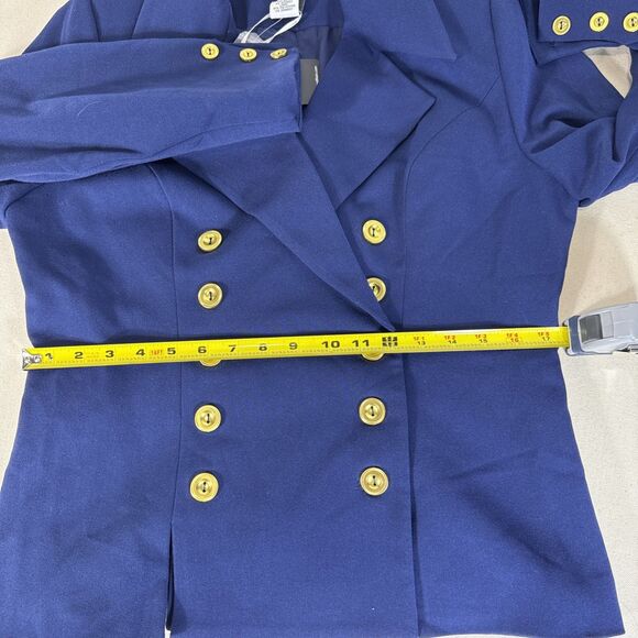 Monroe & Main Royal Blue Blazer Gold Buttons Women’s Size 10 NWT Career Jacket - Picture 10 of 14